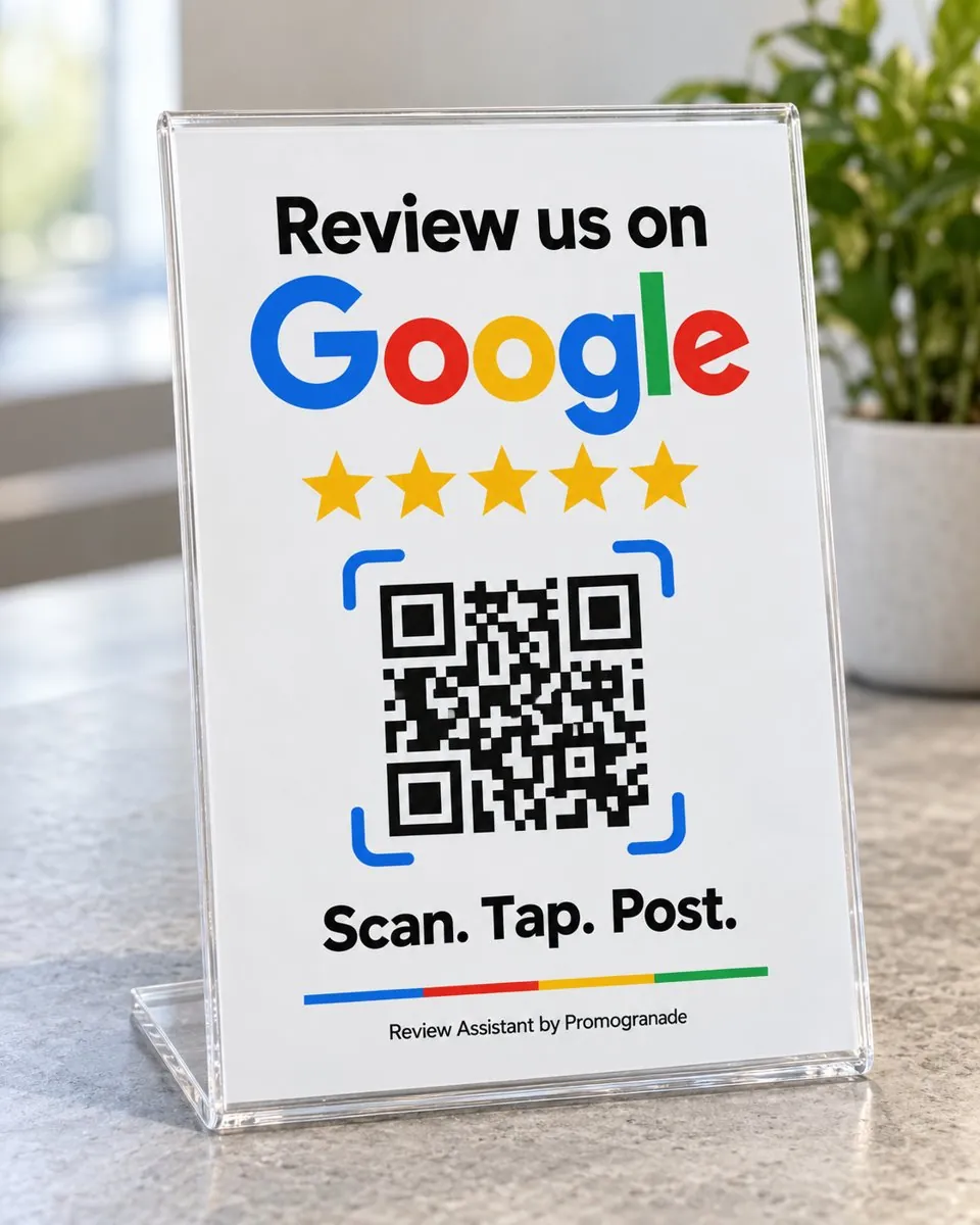 The Review us on Google QR standee